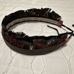 Elegant Black and Brown Feather Headband